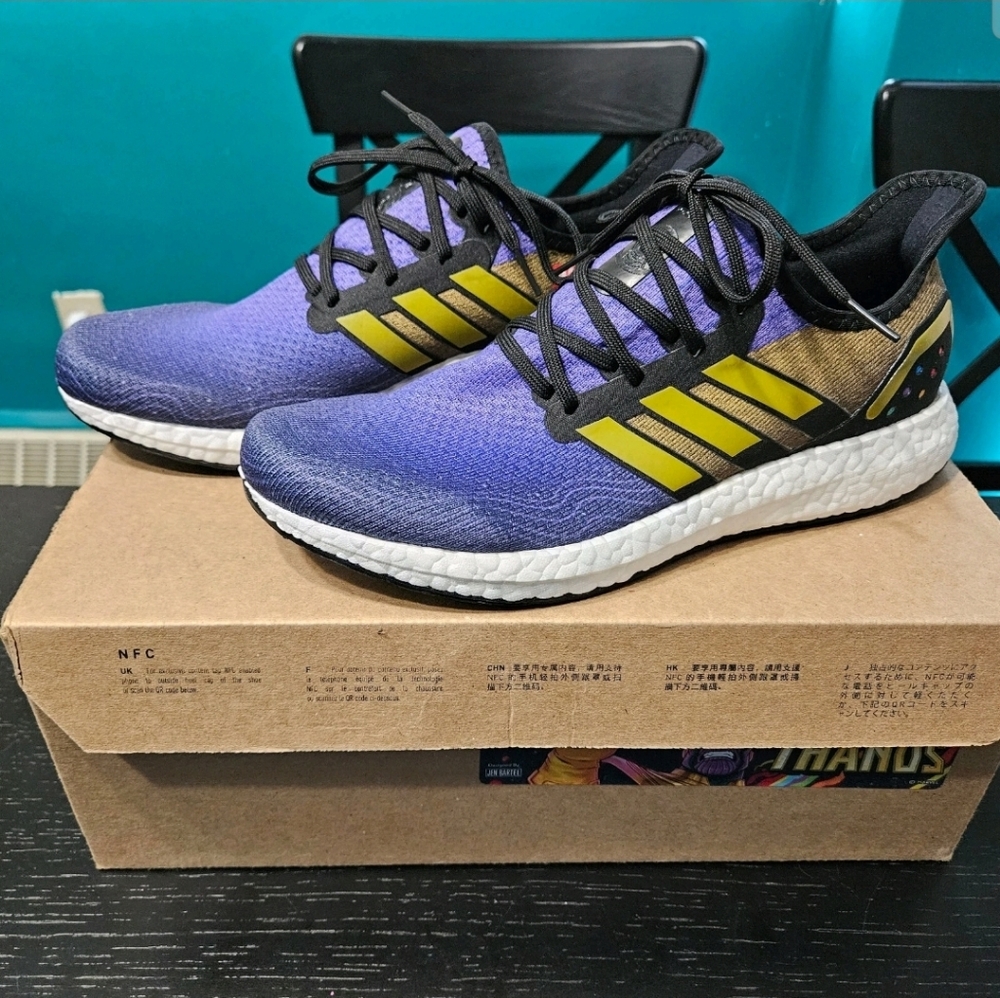 Adidas x Marvel Speedfactory AM4 Thanos FV7917 Running Shoes Sz 8 Avengers